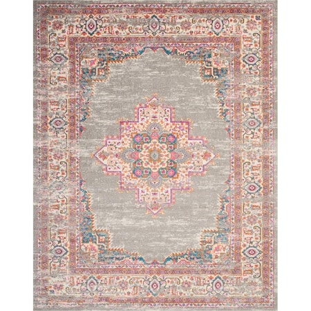 Palacedesigns 8 x 10 ft. Gray & Gold Medallion Area Rug - Gray Gold - 8' x 10' PA3670678